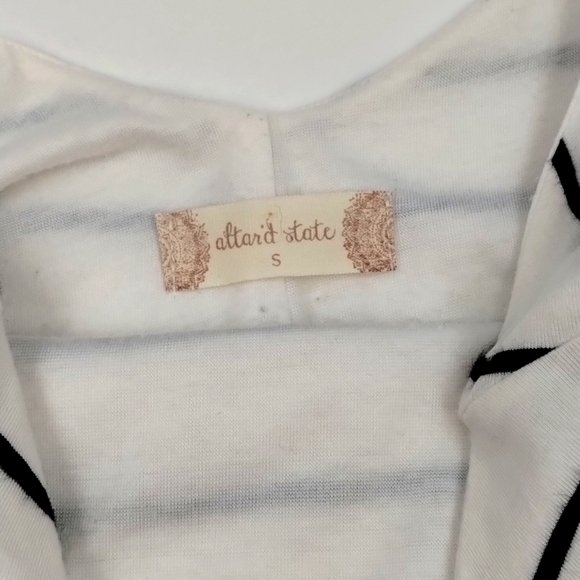 Altar'd State women's small black and white striped long sleeve lined top - Picture 8 of 11